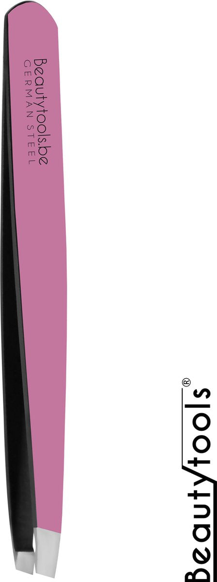 PROMO! Beautytools Professional Slant Line Epileer Pincet/ Tweezer Voor Wenkbrauwen: Royal Pink  - Schuine Punt - (BT-1956)