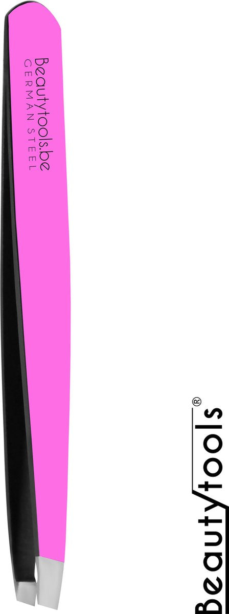 PROMO! Beautytools Professional Slant Line Epileer Pincet/ Tweezer Voor Wenkbrauwen: Barbie Pink- Schuine Punt - (BT-1949)