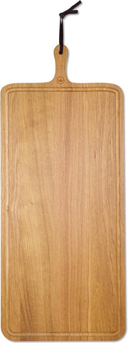 Dutchdeluxes - XL Broodplank / Serveerplank - Rechthoekig - Massief Eikenhout - 70 x 34 cm - Met handvat