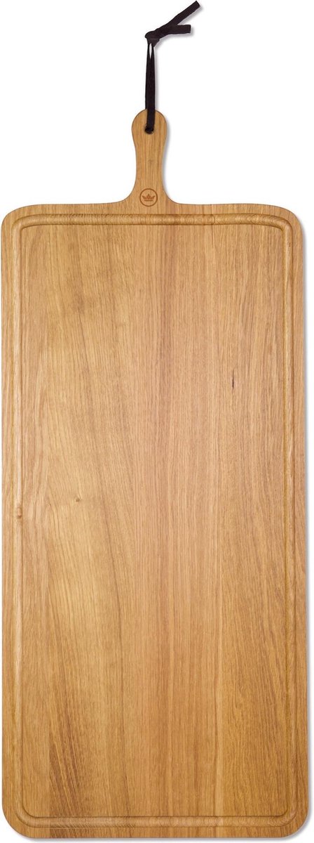 Dutchdeluxes - XL Broodplank / Serveerplank - Rechthoekig - Massief Eikenhout - 70 x 34 cm - Met handvat