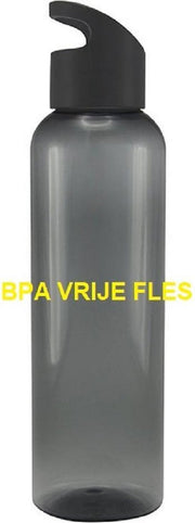 Tritan drinkfles 650 ML - Transparant Zwart - Sportfles  - 80 stuks