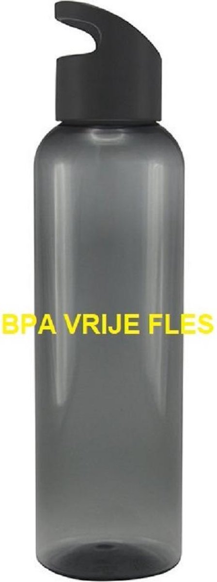 Tritan drinkfles 650 ML - Transparant Zwart - Sportfles  - 80 stuks