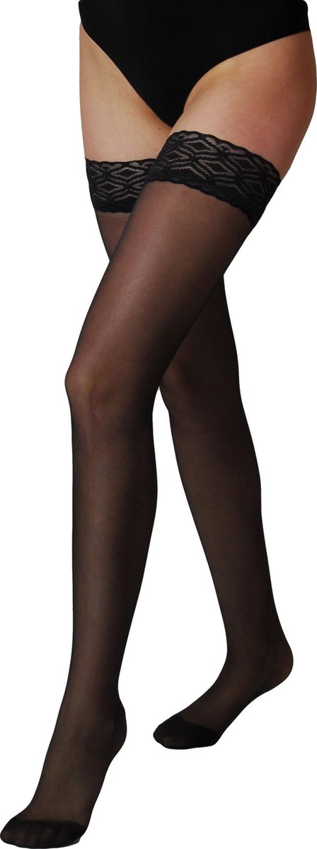 Omero Nausicaa 30den Satijn matte Stay Up - Zwart (M)