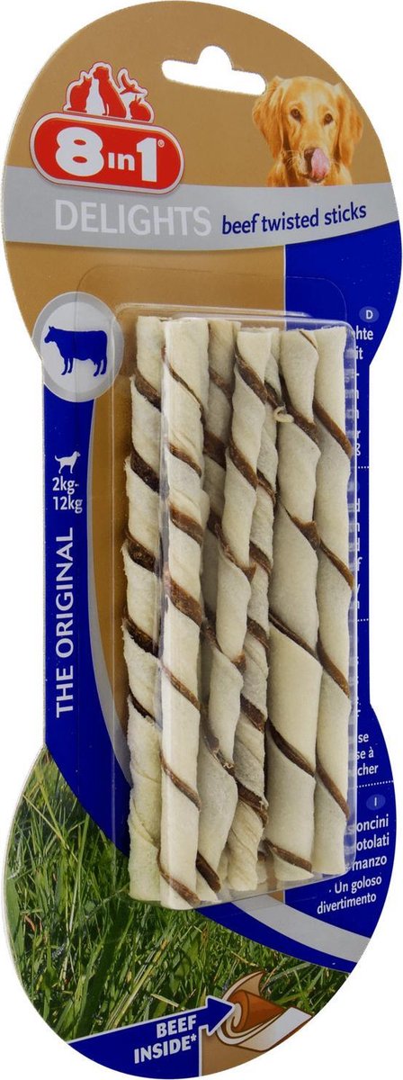 8in1 Delights Twisted Sticks Hondensnack - Rund - XS
