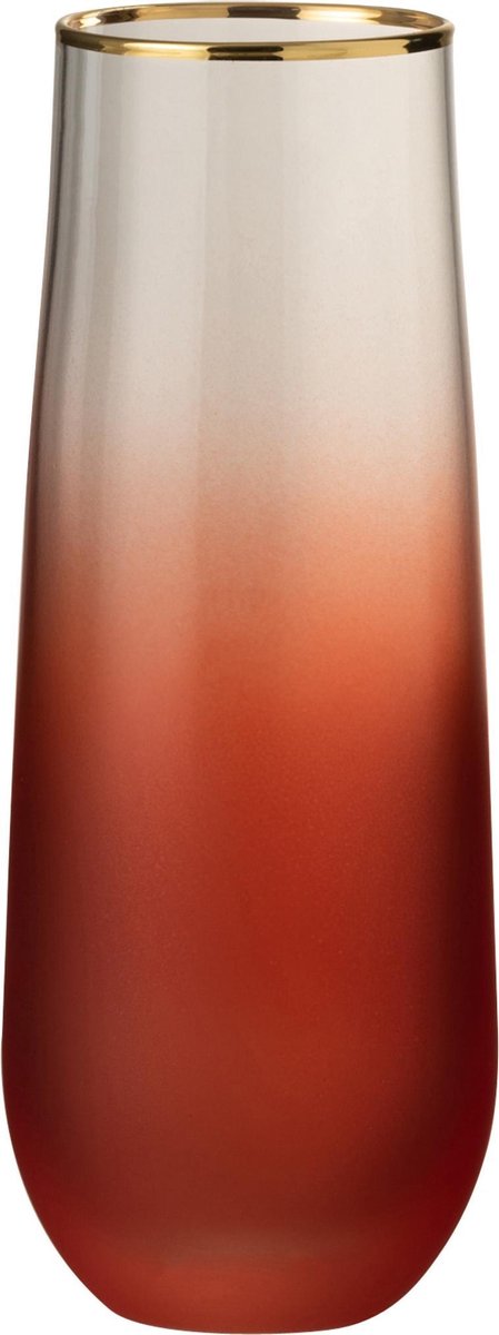 J-Line Drinkglas Mat Rand Glas Rood/Goud