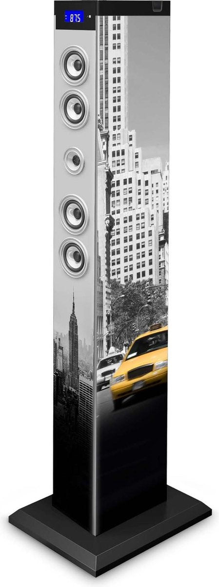 Multimedia Sound Tower New York (60W RMS/ Bluetooth/Radio/Dubbele USB)