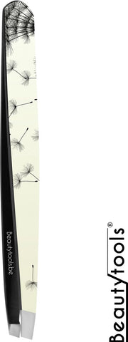 Beautytools Professional Slant Line Epileer Pincet/ Tweezer Voor Wenkbrauwen: Black Flowers - Schuine Punt - (BT-1888)