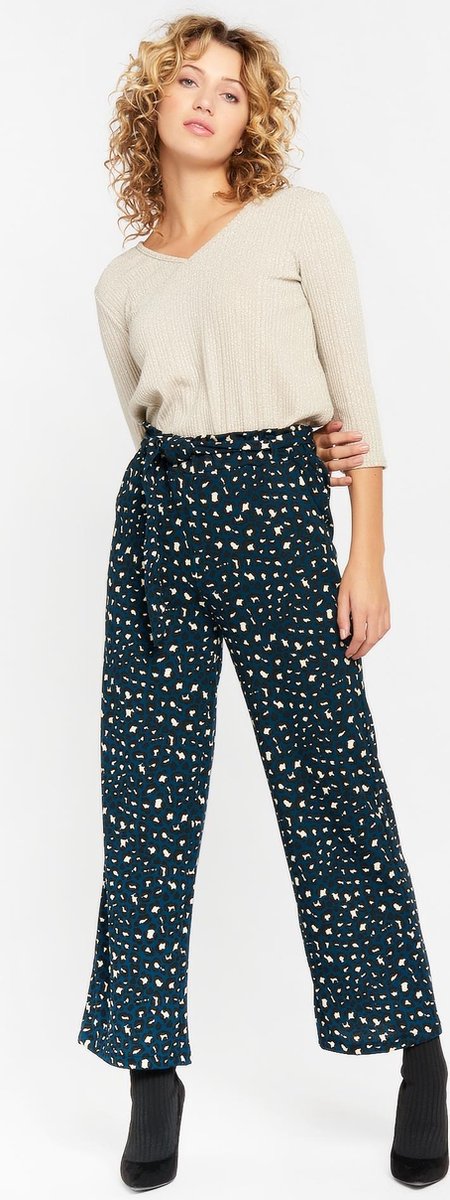 Broek met luipaardprint - Blauw