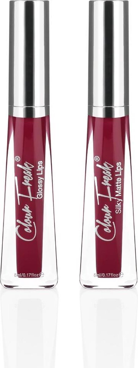 Colour Freak Cosmetics – Lipgloss en Matte Vloeibare Lippenstift – Lippenstift  - Colour Explosion – Paarse Lipgloss - Glans – Glossy Lips – Niet Droge Formule – Voor de gevoelige en droge Lippen - Zijdezachte En Mooie Stralende Lippen - Lipstick