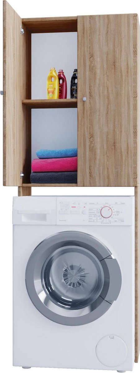 Wasmachinekast ombouwkast Vandol sonoma eiken kleur 178 cm hoog