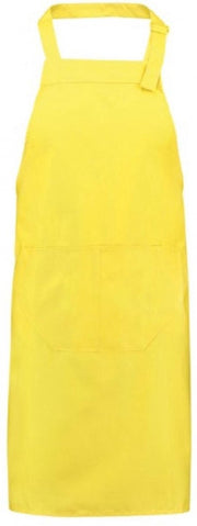 keuken- en Barbecueschort (per 5 stuks) - blanco - geel - 65% polyester 35% katoen - 70 x 85 cm