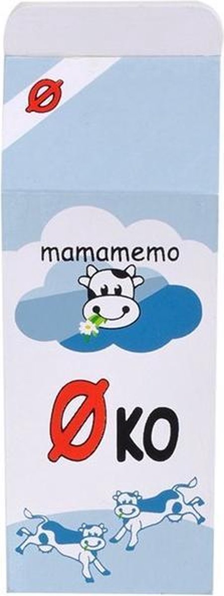 Mama Memo Pak Halfvolle Melk Hout 12 Cm Lichtblauw