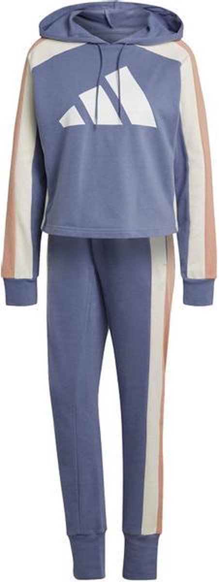 adidas Big Logo Trainingspak Dames - blauw/roze - maat S