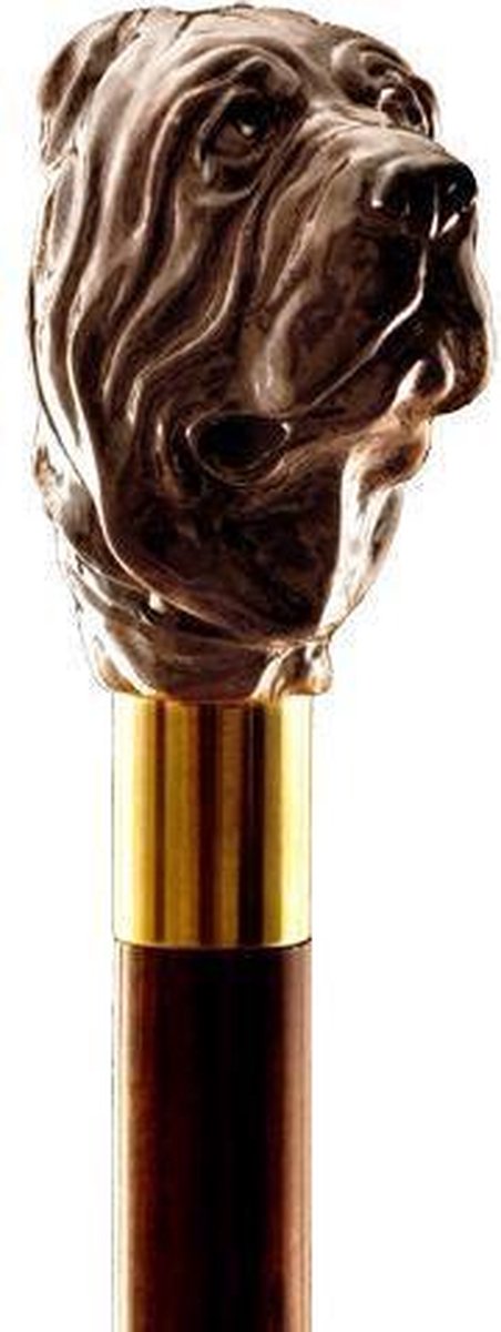 MadDeco - Mastiff - Mastino - Beukenhouten wandelstok met hand beschilderd handvat - Italiaans design