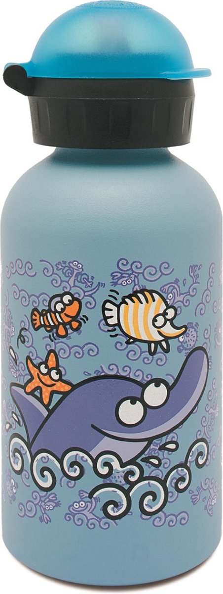 Laken Thermo drinkfles 350ml Delfin (dolfijn) blauw rvs