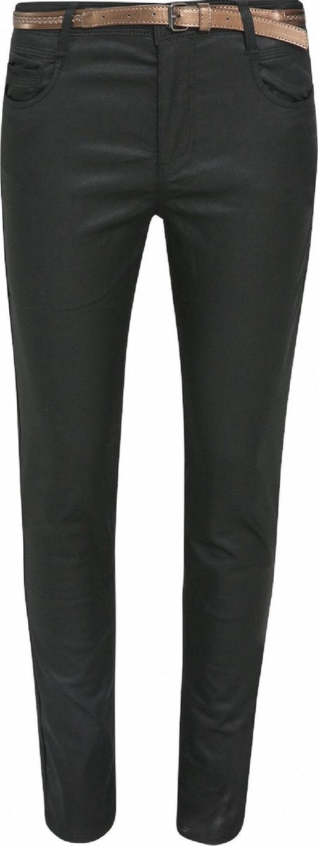 Cassis - Gecoate slim broek - Zwart