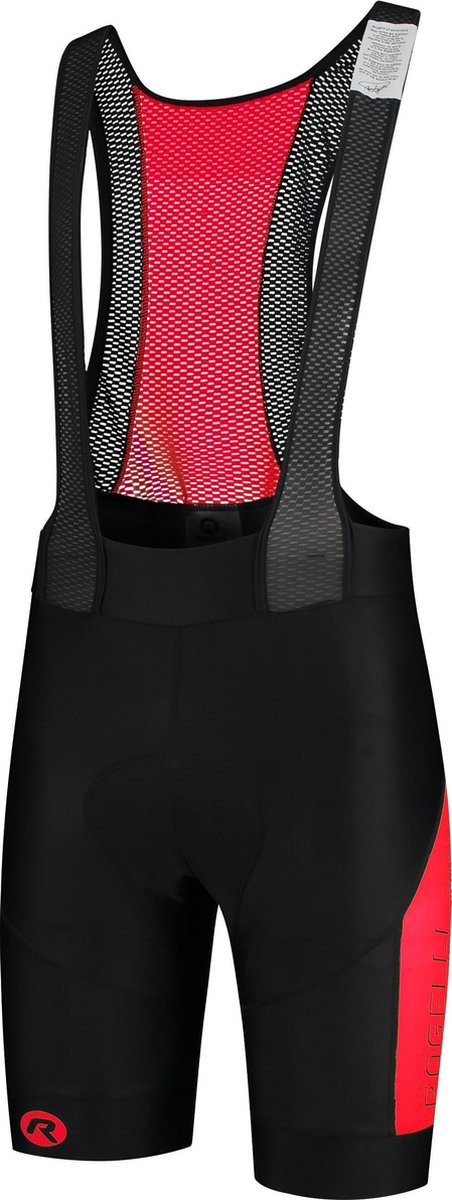 Rogelli Wielerbroek met Bretels Tyro - Zwart/Rood - Maat 3XL