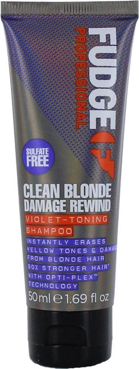 Fudge Clean Blonde Damage Rewind Violet Toning Zilvershampoo 50 ml - Zilvershampoo vrouwen - Voor