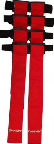 Set 4 x Flagfootball Riempje met 2 Flags ROOD - Rugby - American Football