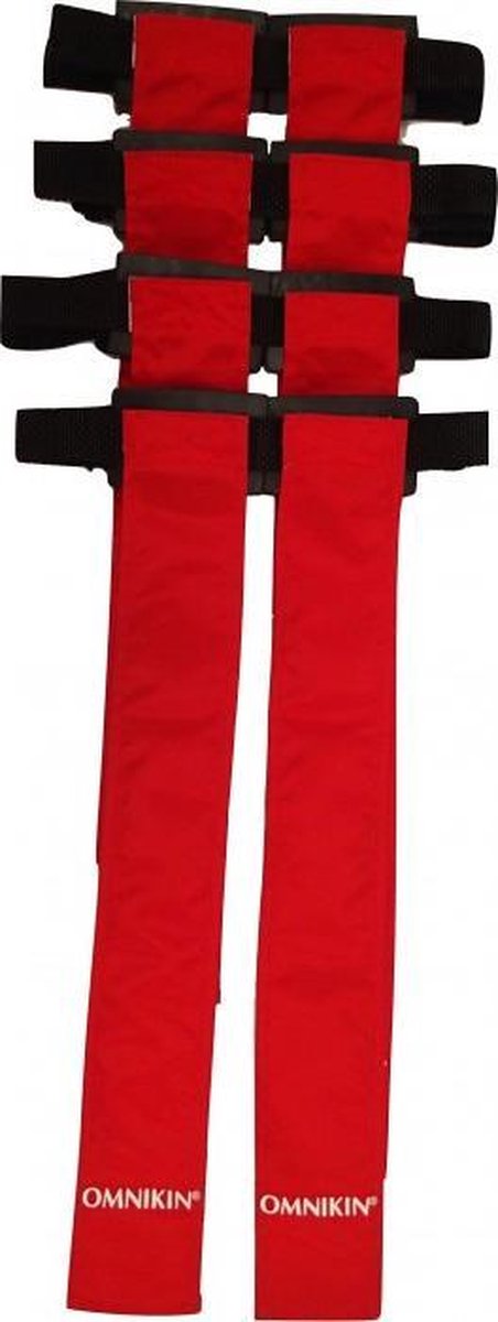 Set 4 x Flagfootball Riempje met 2 Flags ROOD - Rugby - American Football