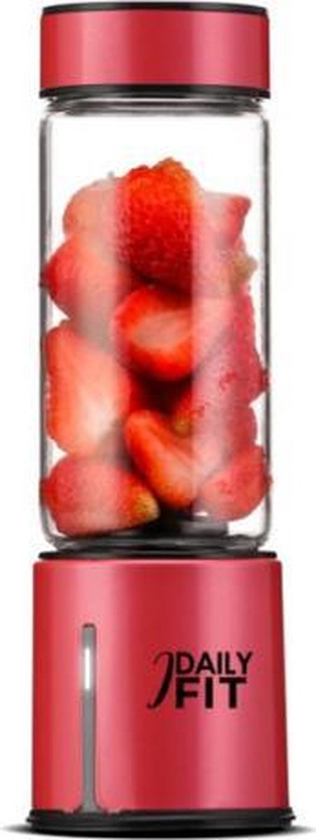 Mini Blender Deluxe X - Met Gratis Beschermhoes - 450ML - Rood - Draadloos & Draagbaar - Blender To Go - Idailyfit - Mix & Go - Portable Blender Deluxe - Smoothies & Shakes