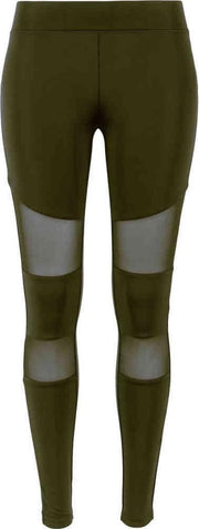 Urban Classics leggings ladies tech mesh legging Olijfgroen-4xl