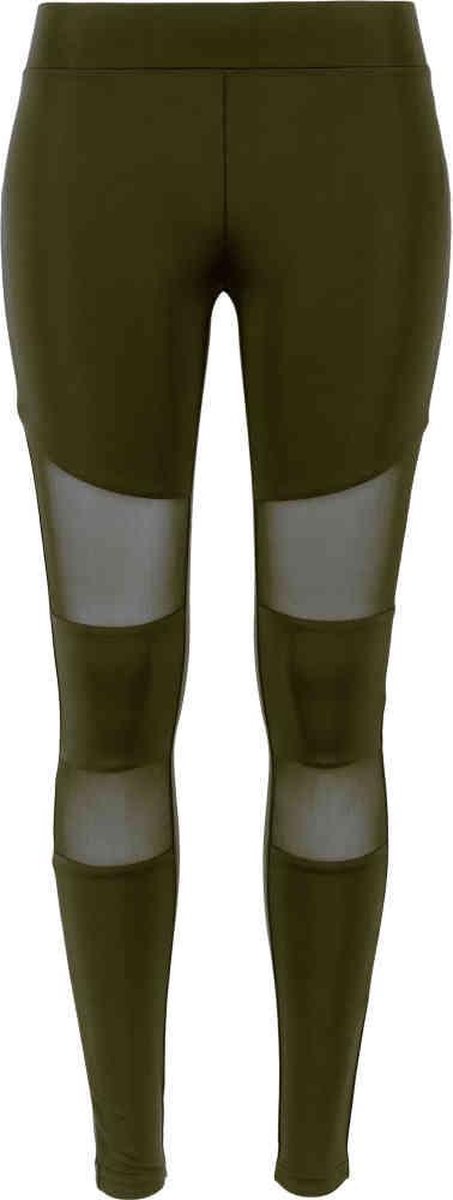 Urban Classics leggings ladies tech mesh legging Olijfgroen-4xl
