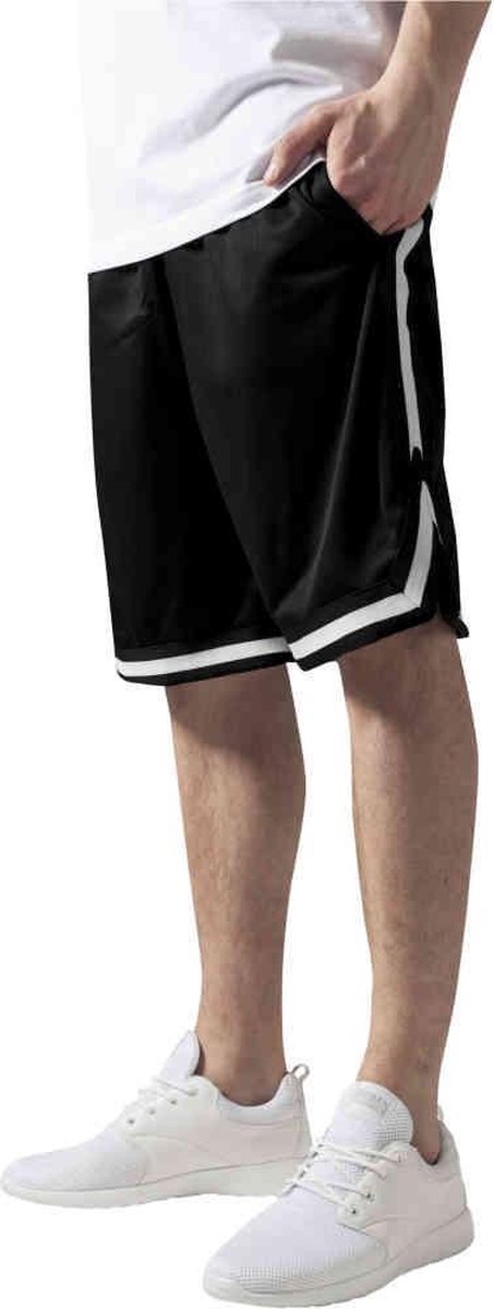 Urban Classics Korte broek -M- Stripes mesh Zwart