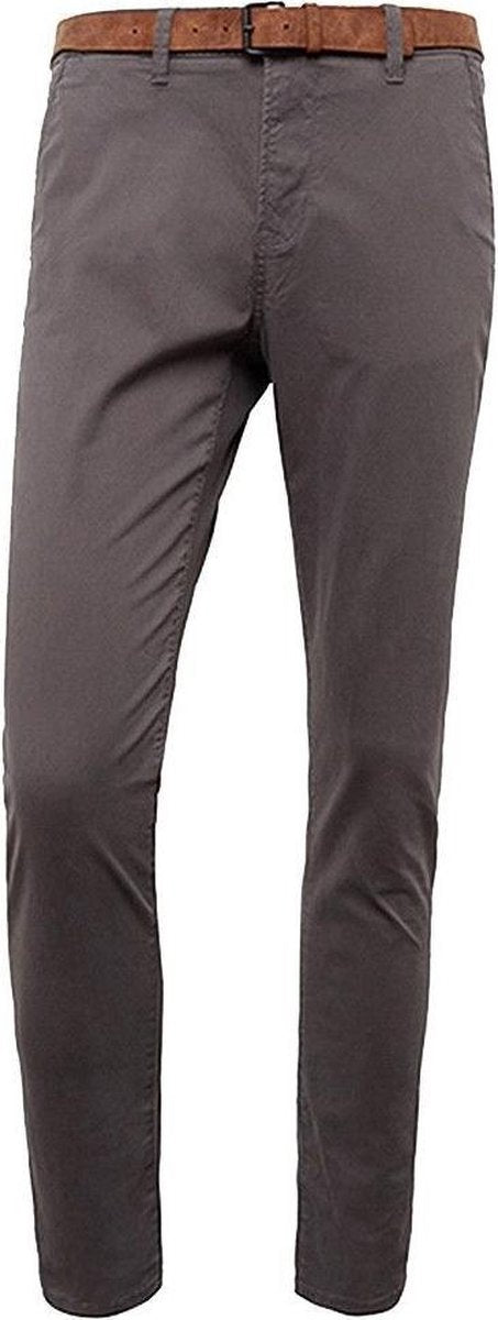 Tom Tailor - Heren Chino met Gratis Riem - Stretch - Lengte 34 - Grijs