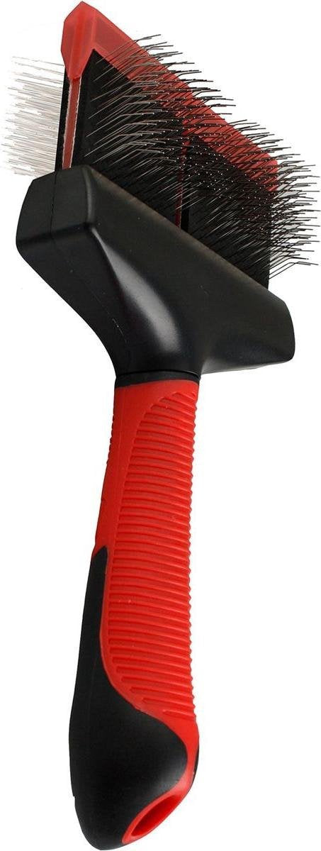 Slickerborstel Zacht 2 in 1 Large - Rood - 20 x 9.5 x 4 cm