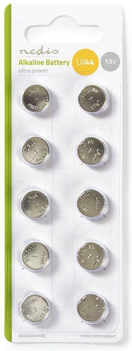 Alkaline batterij LR44 | 10 stuks | Blisterkaart