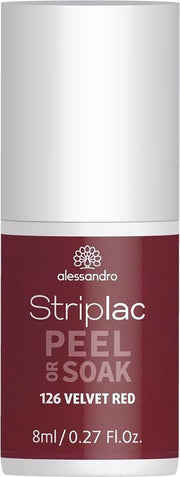 alessandro Striplac Peel or Soak Velvet Red nagel gel coat 8 ml Rood