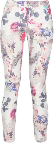 Cassis - Broek met bloemenprint - Ecru