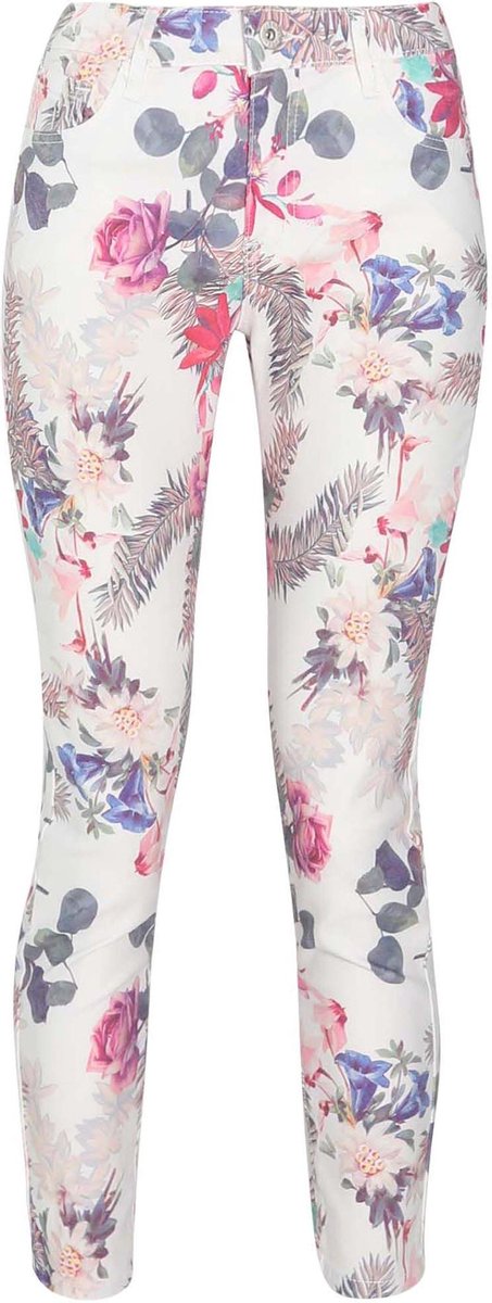 Cassis - Broek met bloemenprint - Ecru
