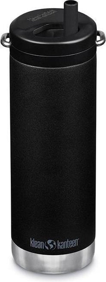 Klean Kanteen RVS Thermosfles TK Wide Twist Cap (473ml) - Zwart