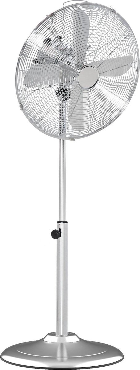 Nancy's New Britain Statiefventilator - In Hoogte Verstelbaar- 3 Snelheden - Staal - Zilver - 44