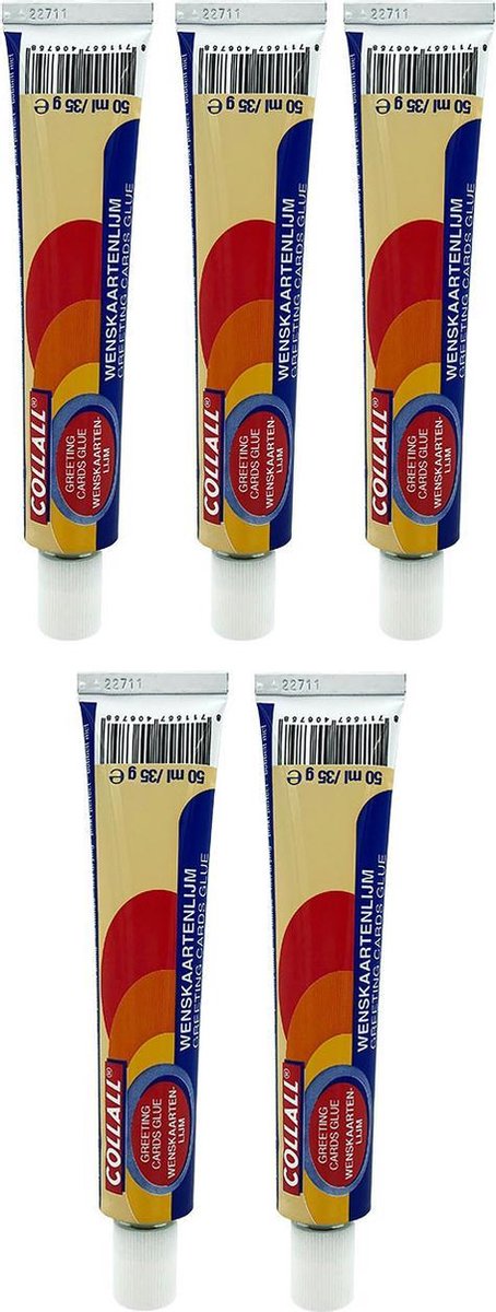 Wenskaarten Lijm - 5 x 50ml - Speciaal voor het maken van Wenkaarten - Totaal 250 ml.