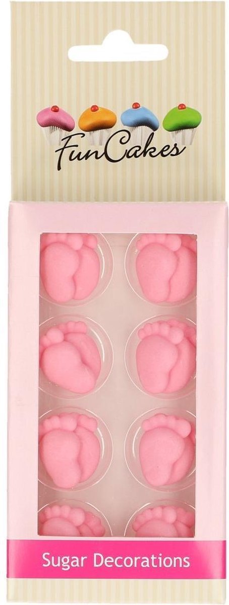 FunCakes Suikerdecoratie Baby Voetjes Roze Set/16
