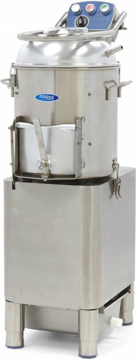 Aardappelschrapmachine - 15 kg Ketel - 300 kg per uur - RVS - Mechanische Bediening - Water Aansluiting - Professionele Aardappelschilmachine - Maxima