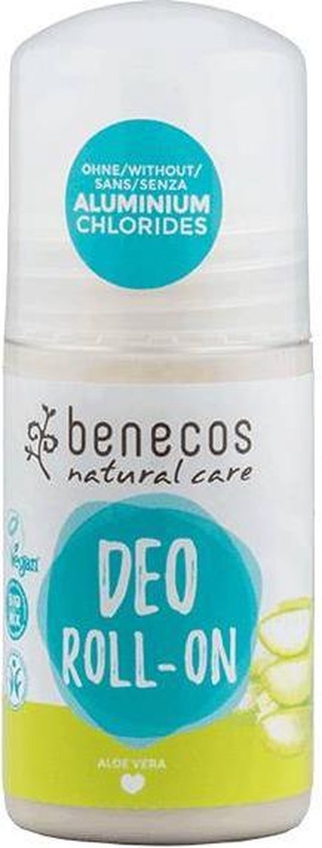 Benecos Rollerdeodorant Natural Aloë Vera 50 Ml Vegan Wit