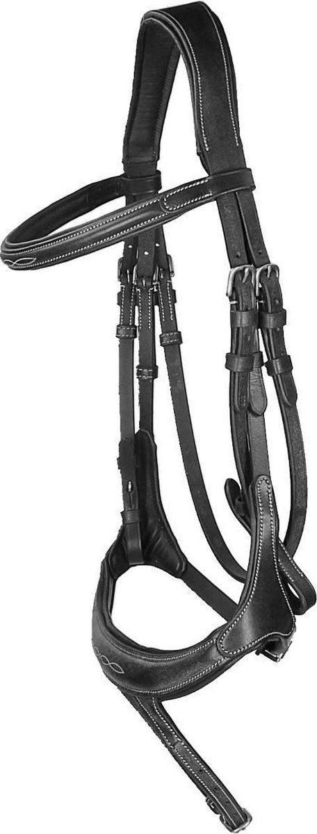 Horsegear Hoofdstel  Nexus - Black-silver - cob