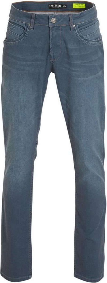 Cars Jeans HENLOW Regular Fit Coated Grey Blue Heren Jeans - Maat W36 X L34