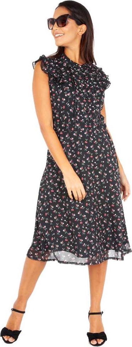 Voodoo Vixen Lange jurk -S- Cheryl kersen Zwart
