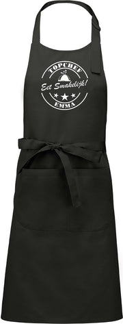 Mijncadeautje Schort - Top Chef Eetsmakelijk- met voornaam - mooie en exclusieve keukenschort - rood