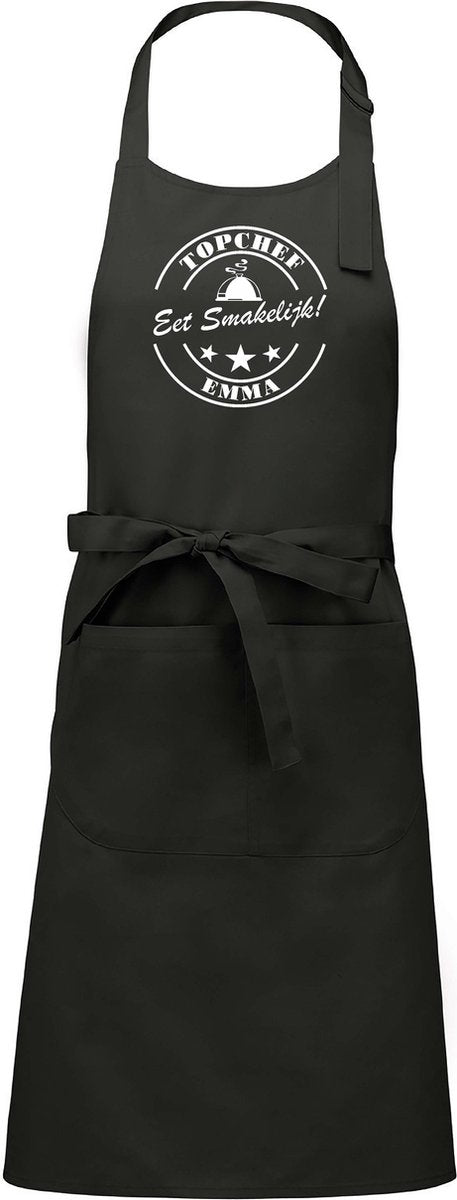 Mijncadeautje Schort - Top Chef Eetsmakelijk- met voornaam - mooie en exclusieve keukenschort - rood