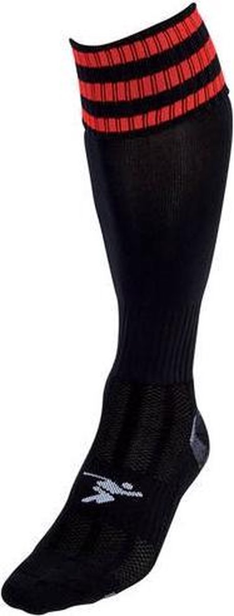 Precision Voetbalsokken Pro Junior Nylon Zwart/rood Maat 35-39