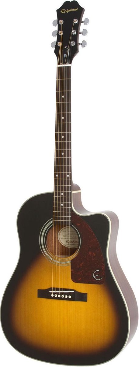 Epiphone AJ-210CE Outfit Vintage Sunburst westerngitaar met cutaway