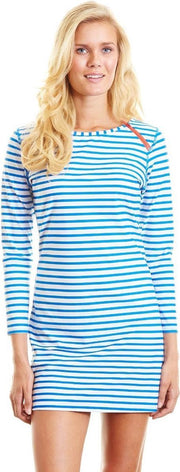 Cabana Life Jurk Dames met rits Gestreept - Blauw - Maat 36