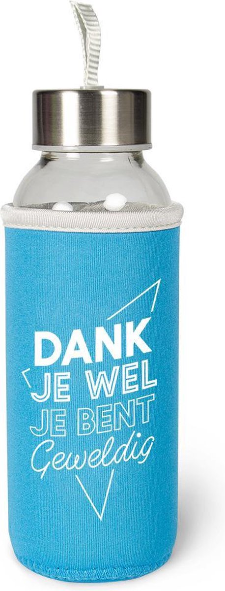 Dank je wel Waterfles Glas met isolatie