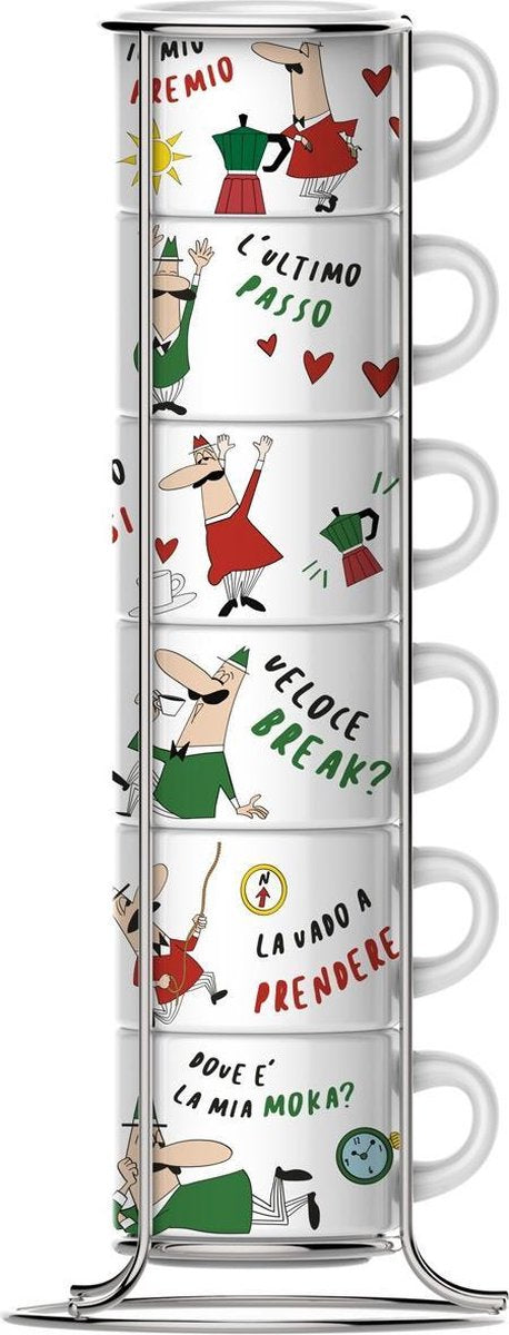 Bialetti Impilabili espresso kopjes in rek 6 stuks